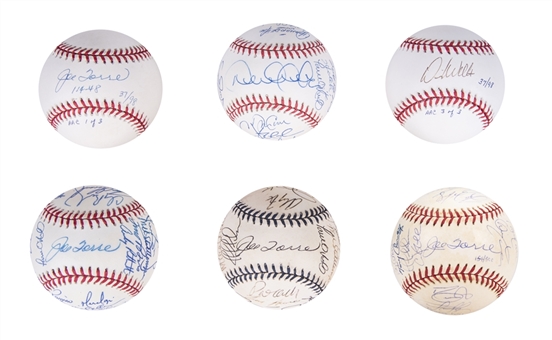 Lot of (4) 1996-2000 New York Yankees World Series Champions Team Signed Baseballs From Yankees Dynasty Years Plus (2) Additional Signed Baseballs (6 Total) (Steiner & JSA Auction LOA)